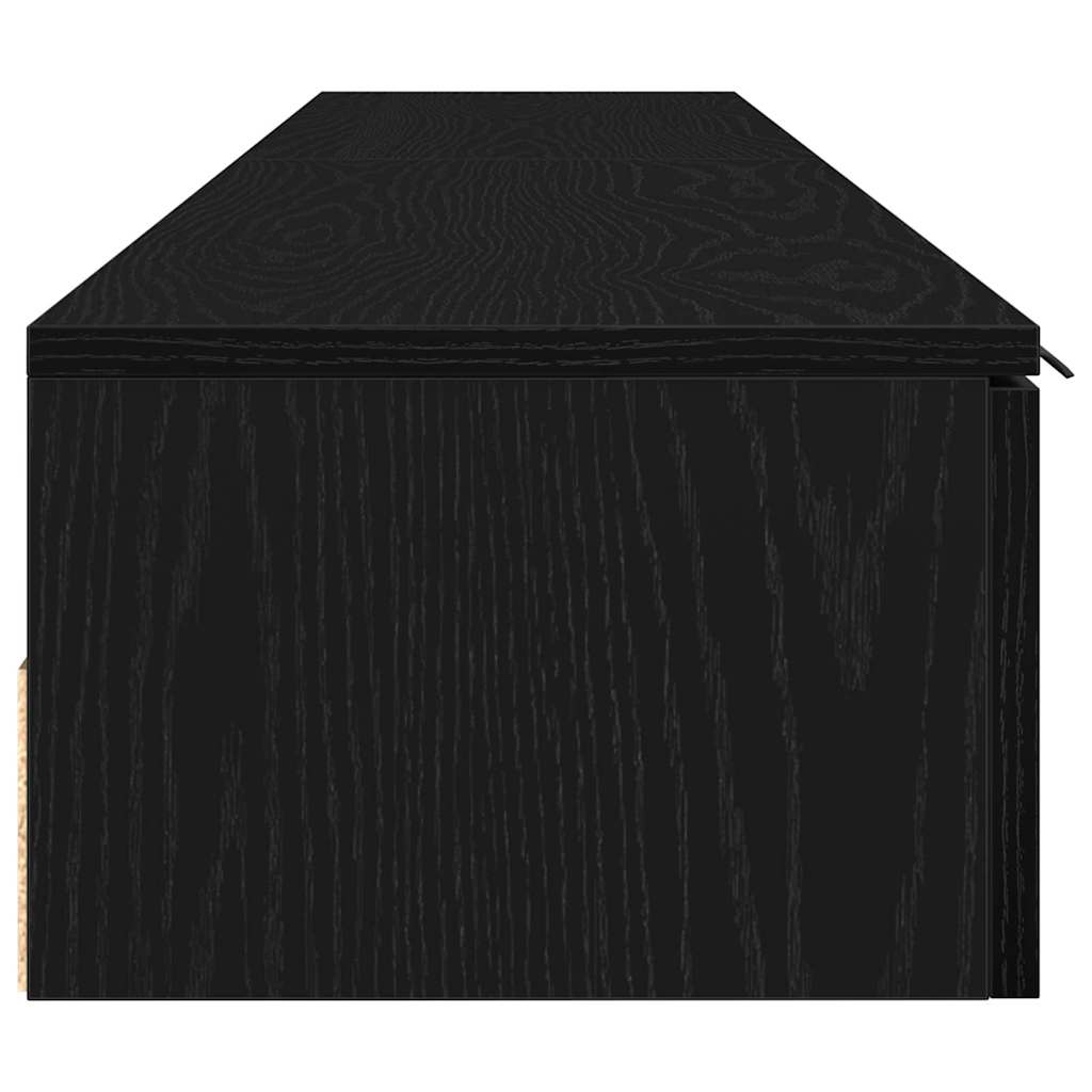 Väggskåp 2 pcs Svart ek 102 x 30 x 20 cm Konstruerat trä