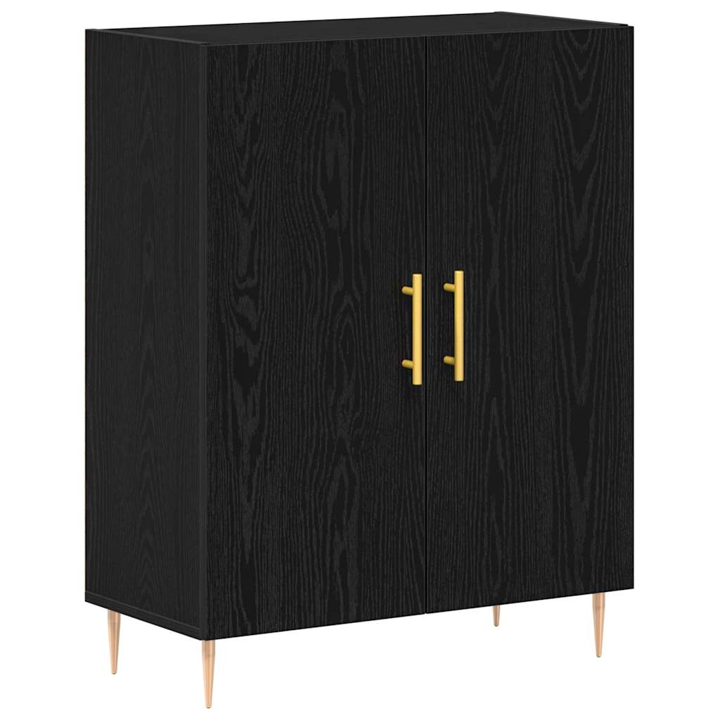 Skåp 2 pcs Svart ek 70 x 34 x 180 cm Konstruerat trä