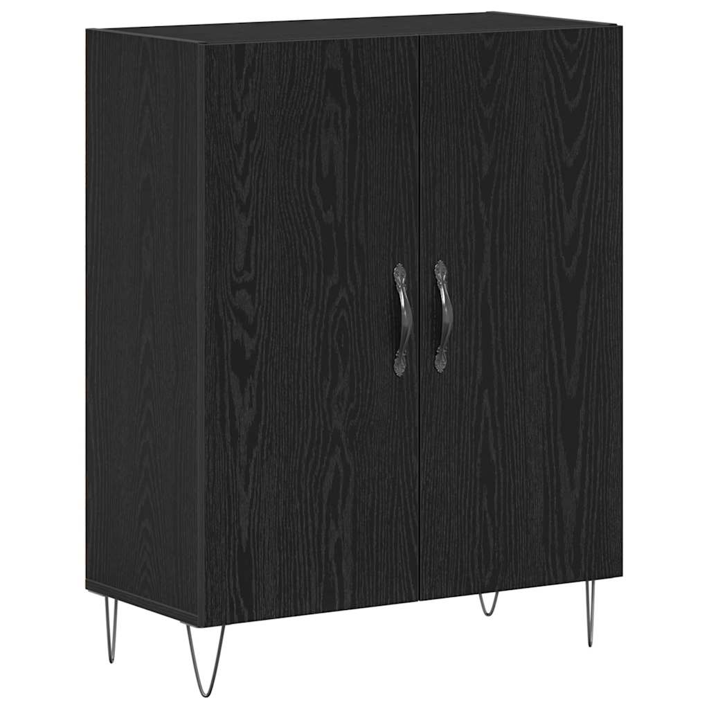 Skåp 2 pcs Svart ek 70 x 34 x 180 cm Konstruerat trä