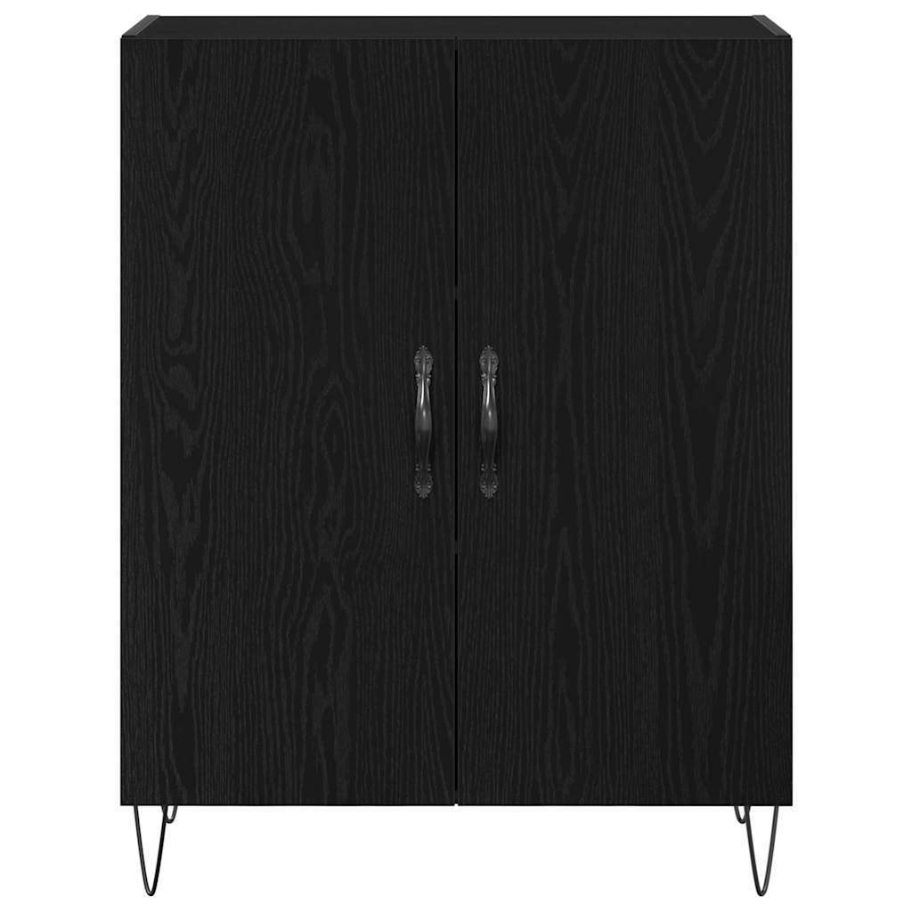 Skåp 2 pcs Svart ek 70 x 34 x 180 cm Konstruerat trä