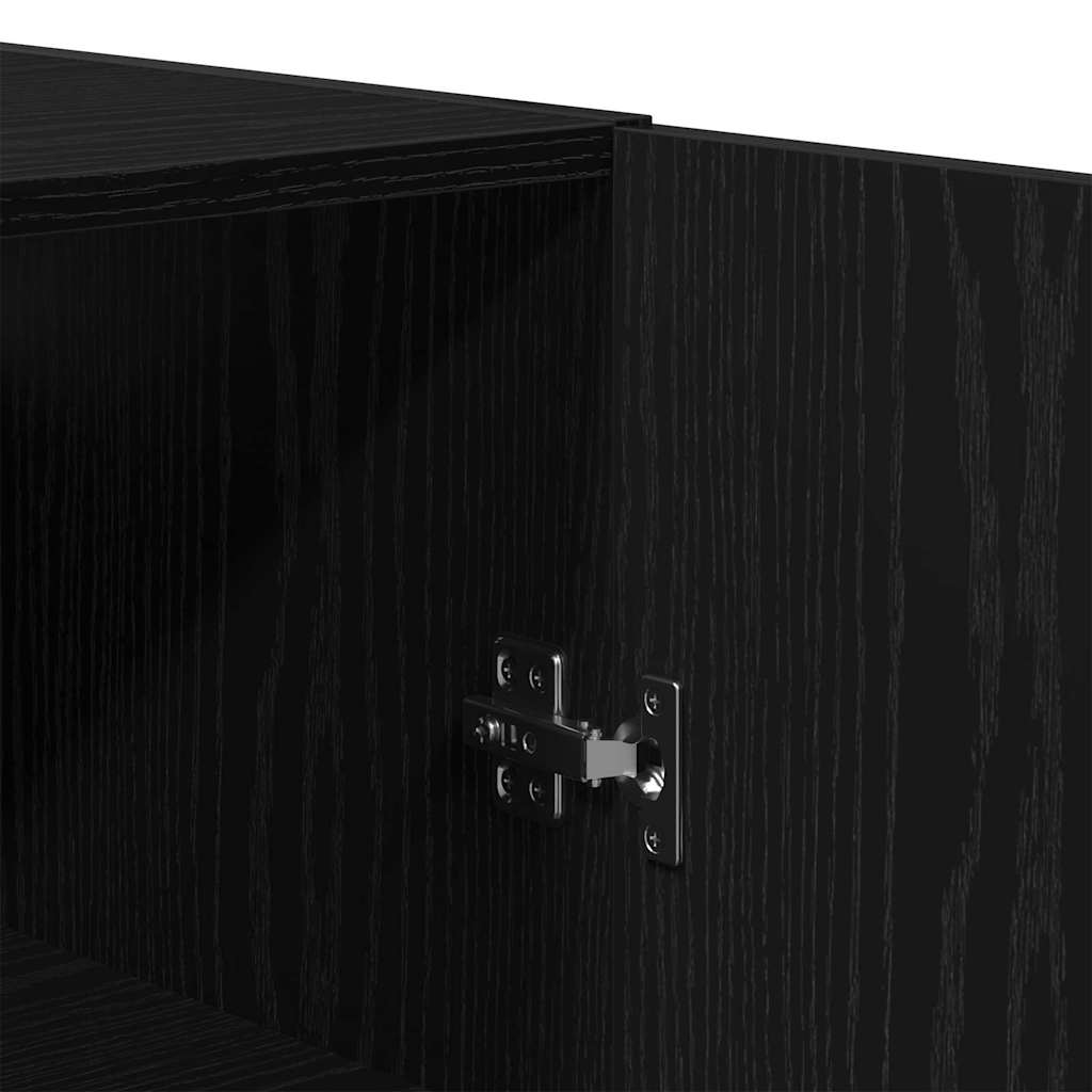 Väggskåp 2 pcs Svart ek 69.5 x 34 x 90 cm Konstruerat trä