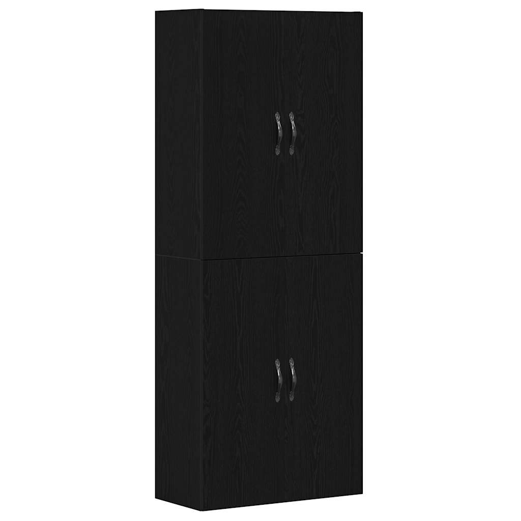 Väggskåp 2 pcs Svart ek 69.5 x 34 x 90 cm Konstruerat trä