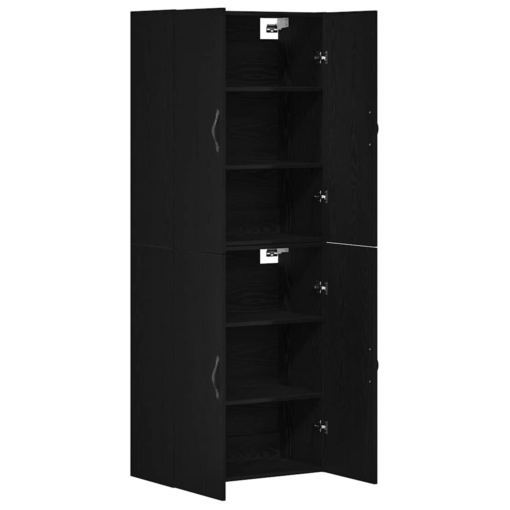 Väggskåp 2 pcs Svart ek 69.5 x 34 x 90 cm Konstruerat trä