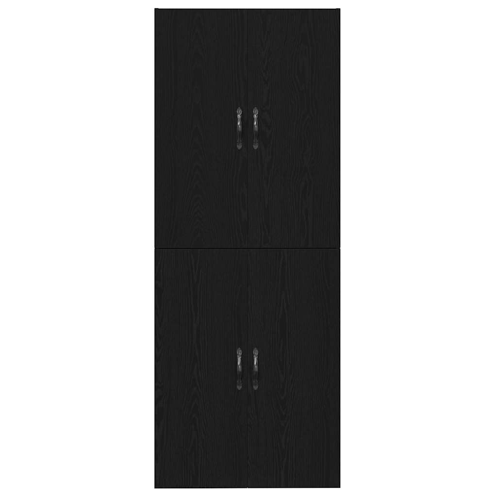 Väggskåp 2 pcs Svart ek 69.5 x 34 x 90 cm Konstruerat trä