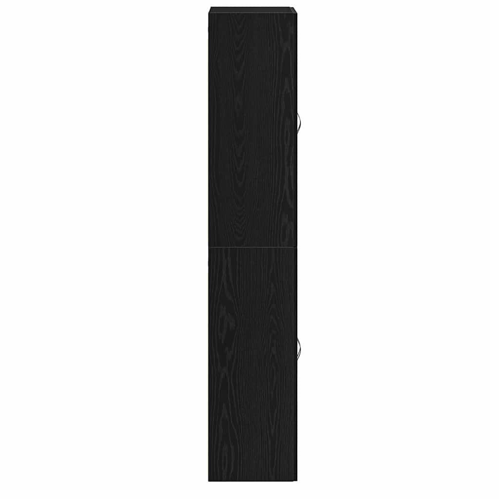 Väggskåp 2 pcs Svart ek 69.5 x 34 x 90 cm Konstruerat trä