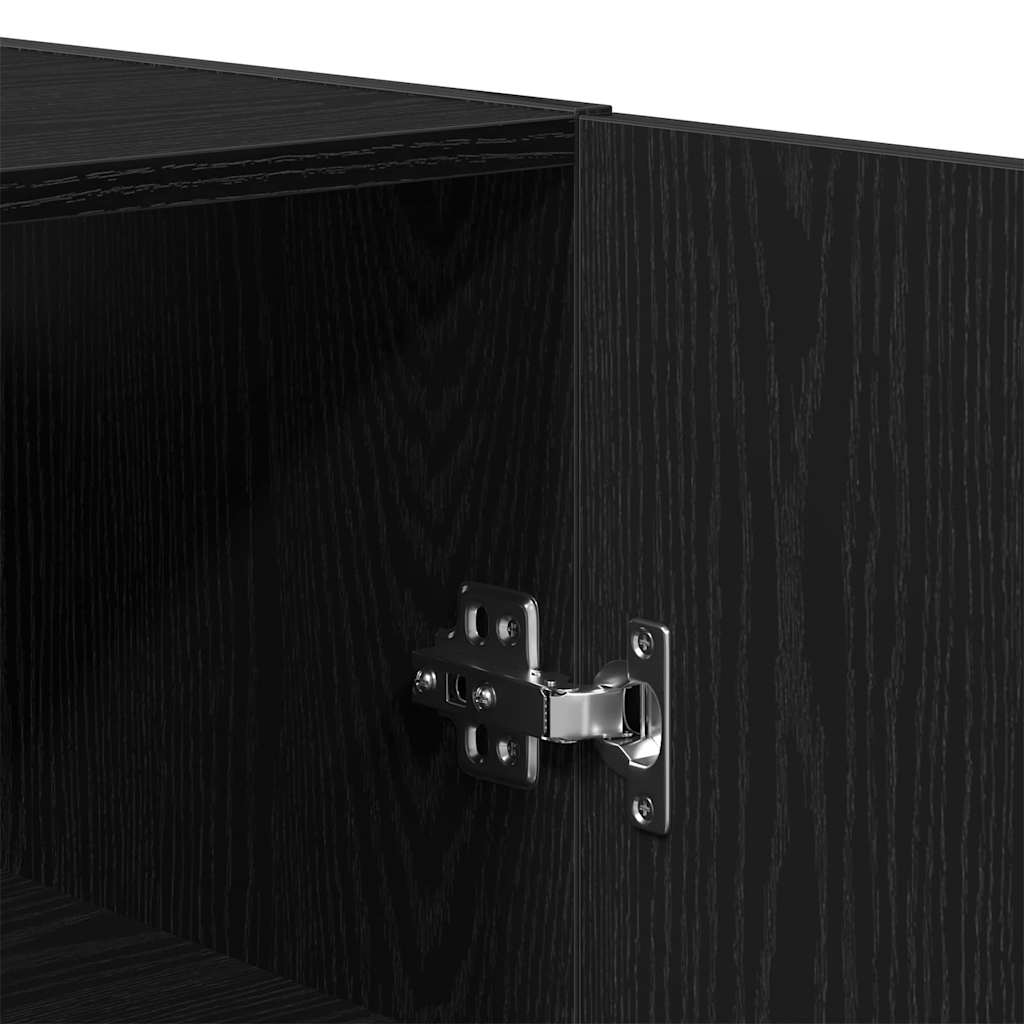Väggskåp 2 pcs Svart ek 69.5 x 34 x 90 cm Konstruerat trä