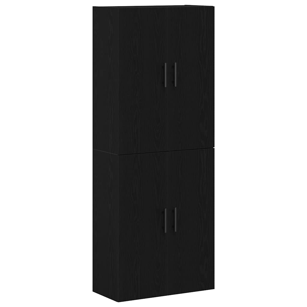 Väggskåp 2 pcs Svart ek 69.5 x 34 x 90 cm Konstruerat trä