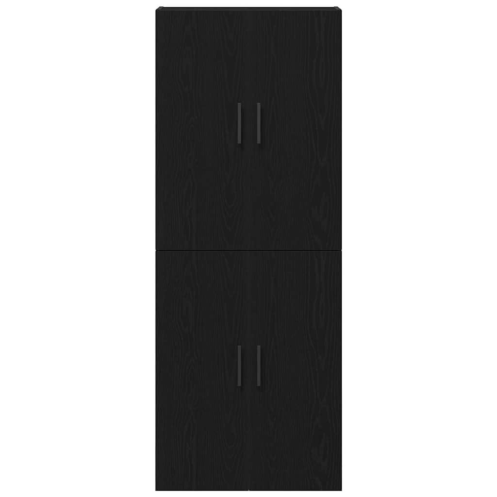 Väggskåp 2 pcs Svart ek 69.5 x 34 x 90 cm Konstruerat trä