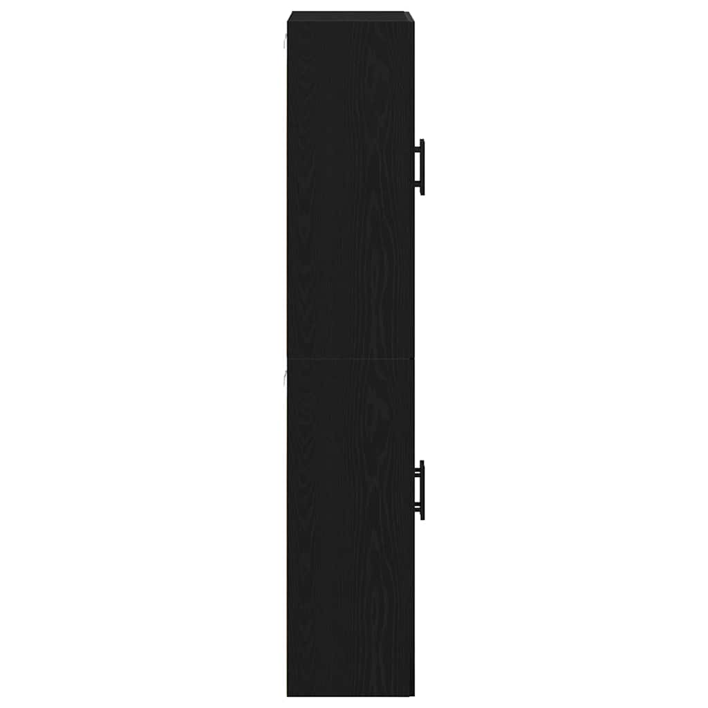 Väggskåp 2 pcs Svart ek 69.5 x 34 x 90 cm Konstruerat trä
