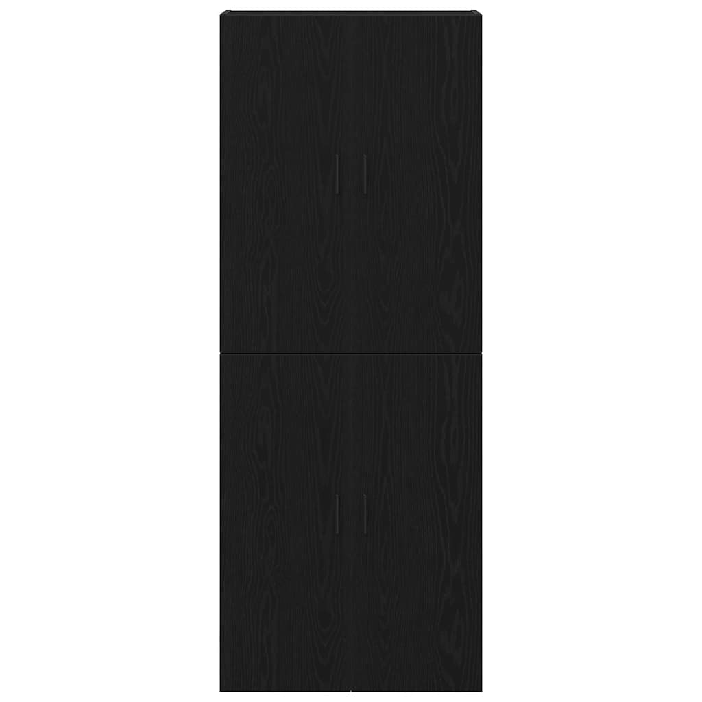 Väggskåp 2 pcs Svart ek 69.5 x 34 x 90 cm Konstruerat trä