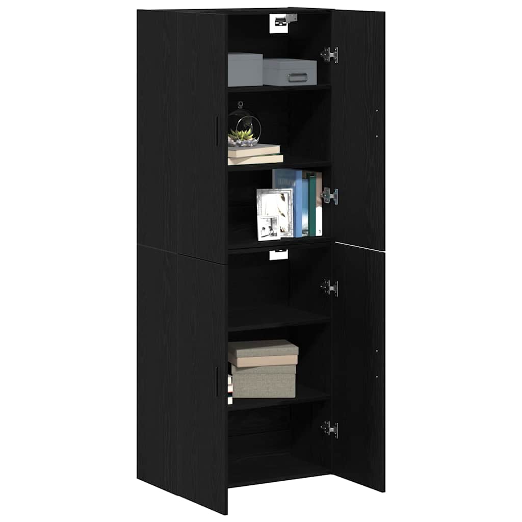 Väggskåp 2 pcs Svart ek 69.5 x 34 x 90 cm Konstruerat trä
