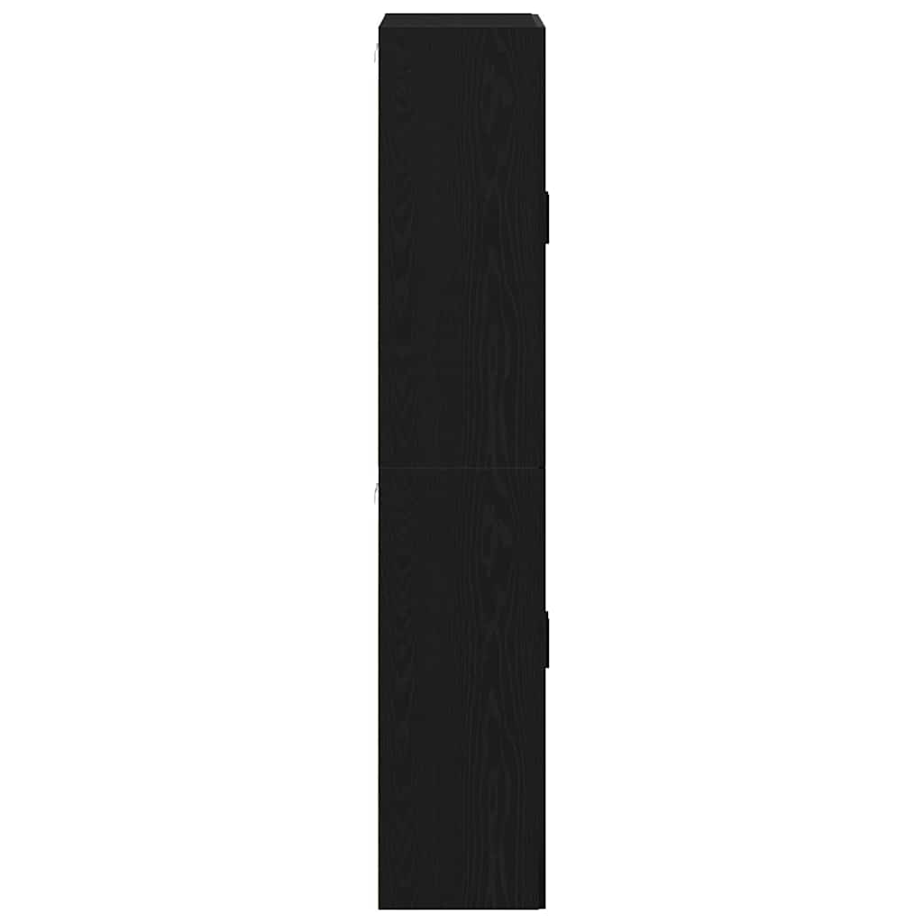 Väggskåp 2 pcs Svart ek 69.5 x 34 x 90 cm Konstruerat trä