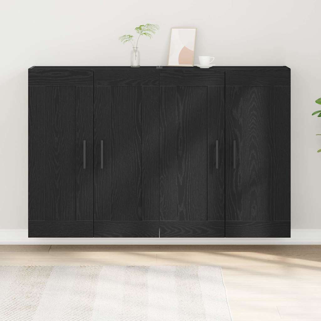 Väggmonterat skåp 2 pcs Gammalt trä 160 x 34 x 90 cm