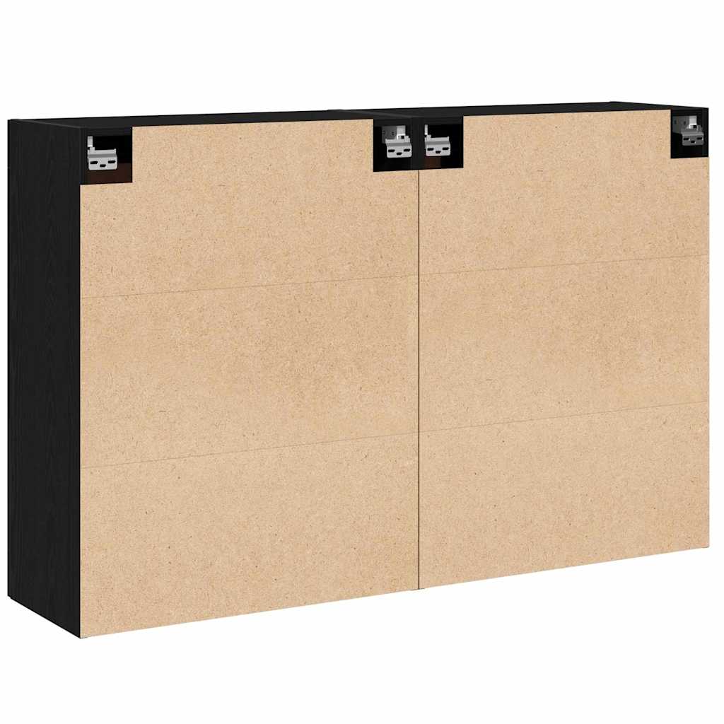 Väggmonterat skåp 2 pcs Gammalt trä 160 x 34 x 90 cm