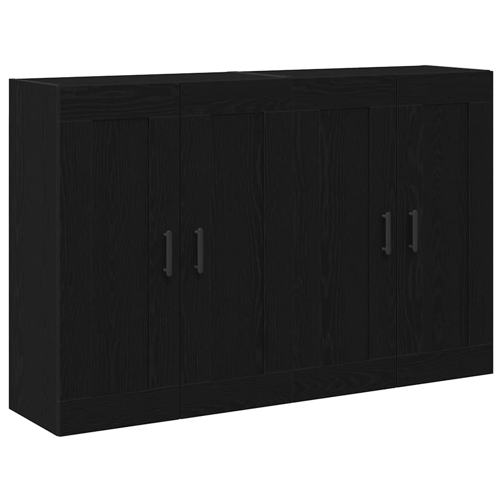Väggmonterat skåp Väggmonterad 2 pcs Svart ek 160 x 34 x 90 cm