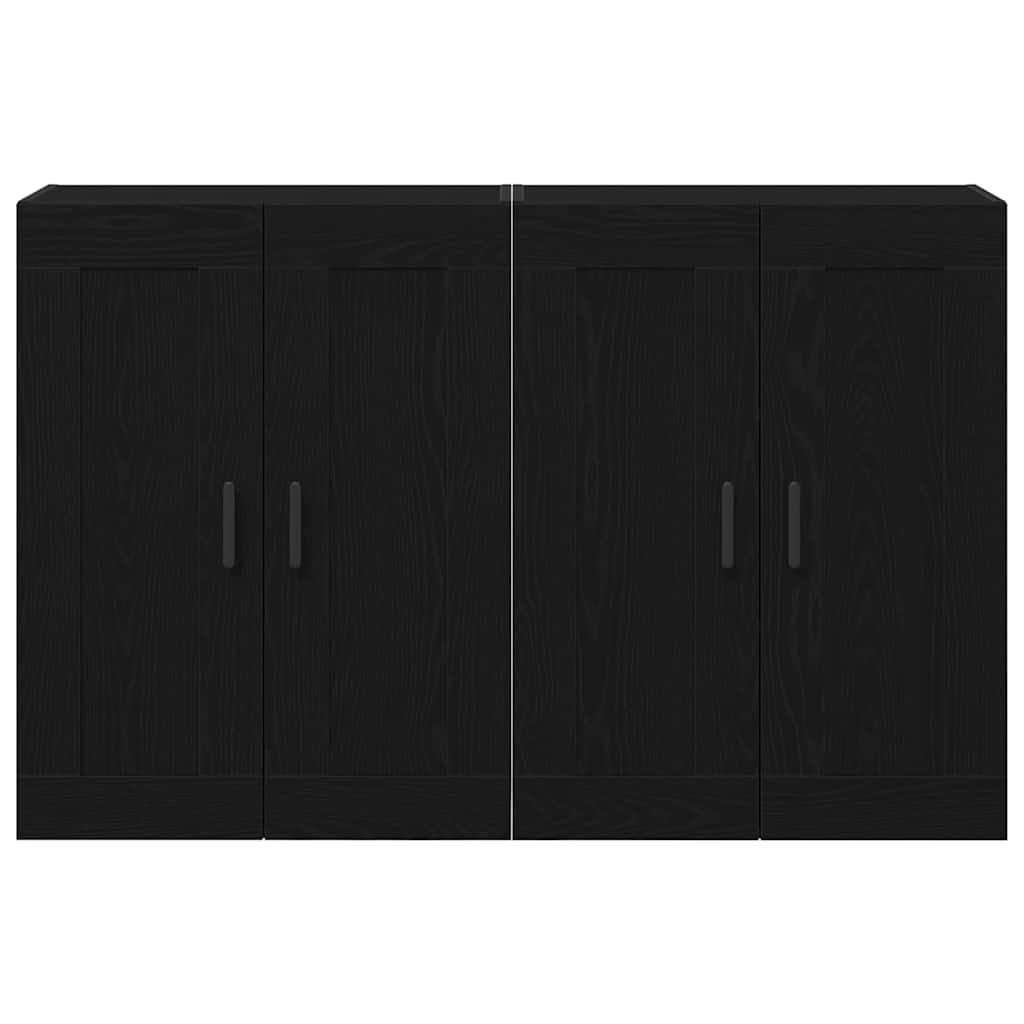 Väggmonterat skåp Väggmonterad 2 pcs Svart ek 160 x 34 x 90 cm