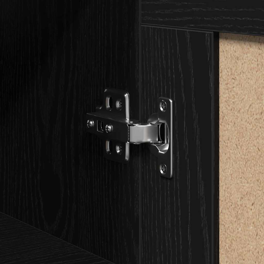 Skåp 2 pcs Svart ek 69.5 x 34 x 180 cm Konstruerat trä