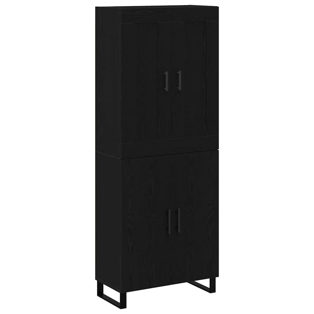 Skåp 2 pcs Svart ek 69.5 x 34 x 180 cm Konstruerat trä