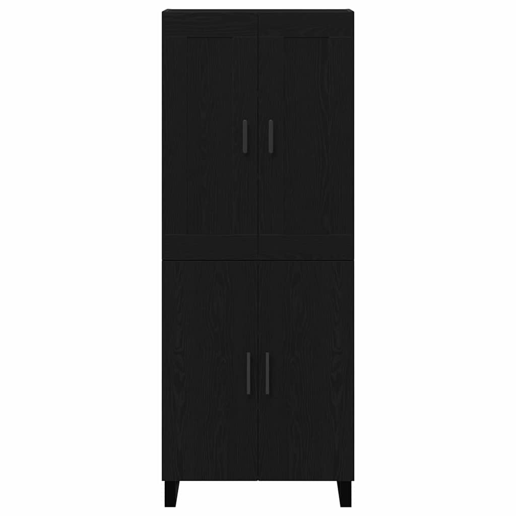 Skåp 2 pcs Svart ek 69.5 x 34 x 180 cm Konstruerat trä