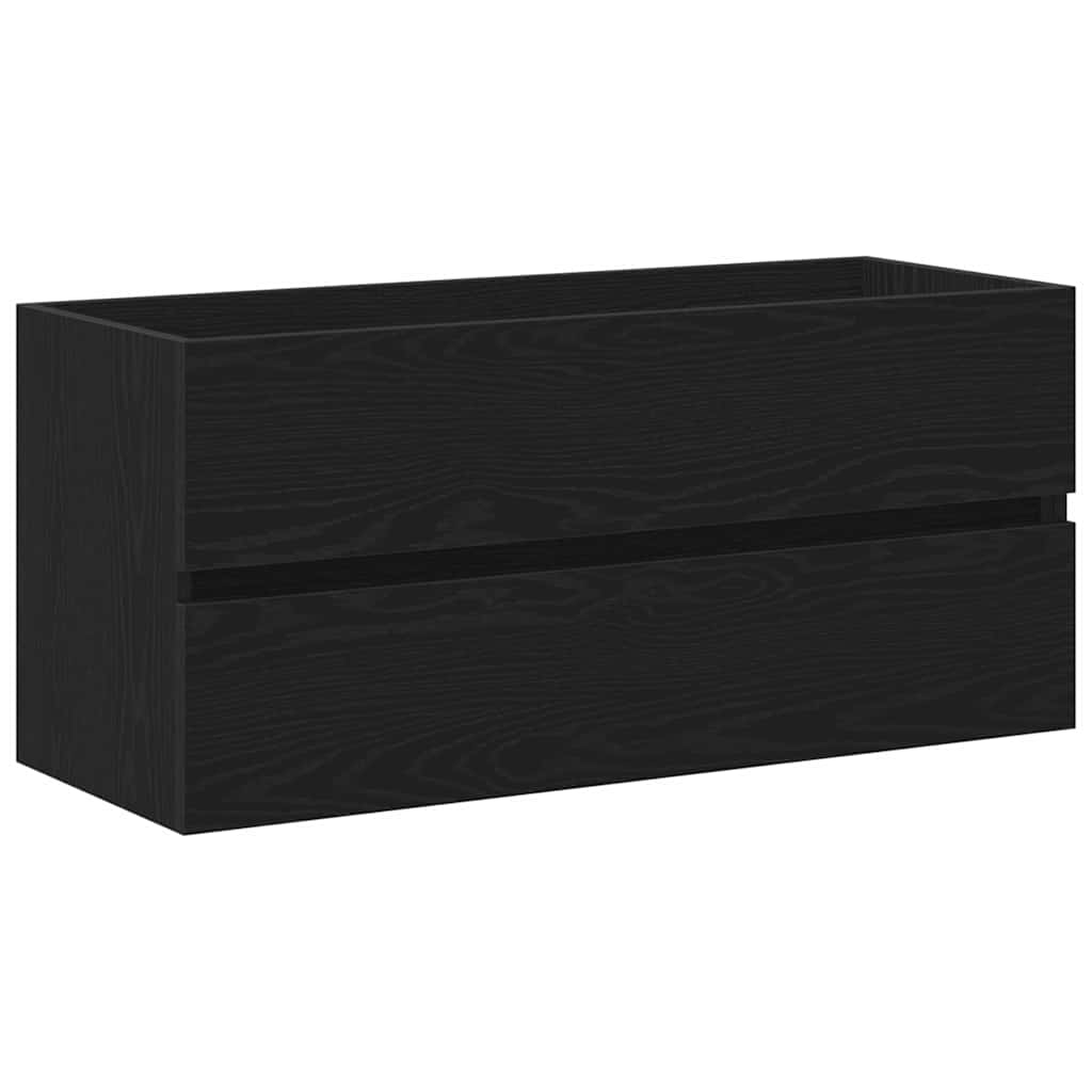 Badrumsunderskåp med dörr Svart Ek 90 x 39 x 62 cm