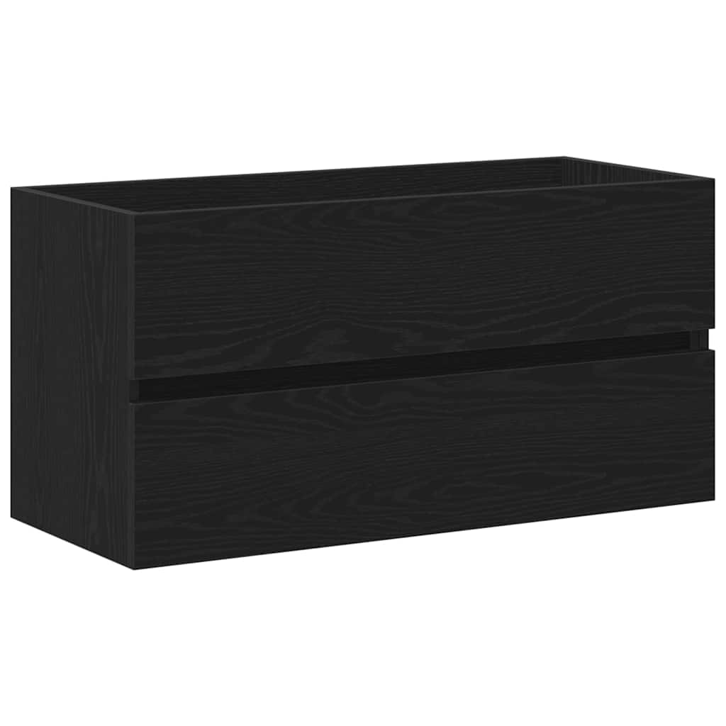 Badrumsunderskåp med dörr Svart Ek 90 x 39 x 62 cm
