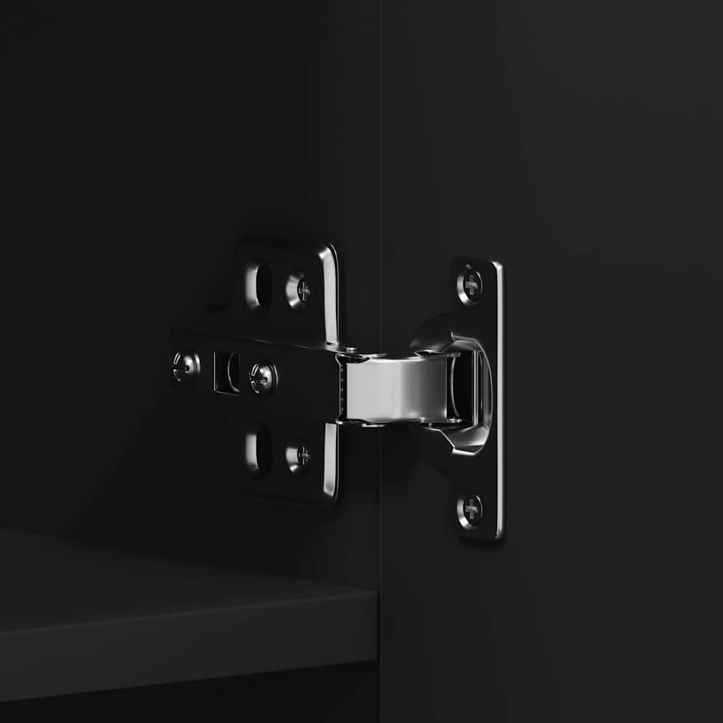 Skoskåp med hylla Svart 80 x 35.5 x 180 cm Konstruerat trä