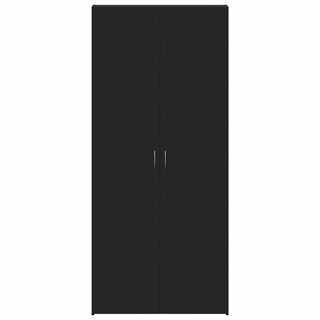 Skoskåp med hylla Svart 80 x 35.5 x 180 cm Konstruerat trä