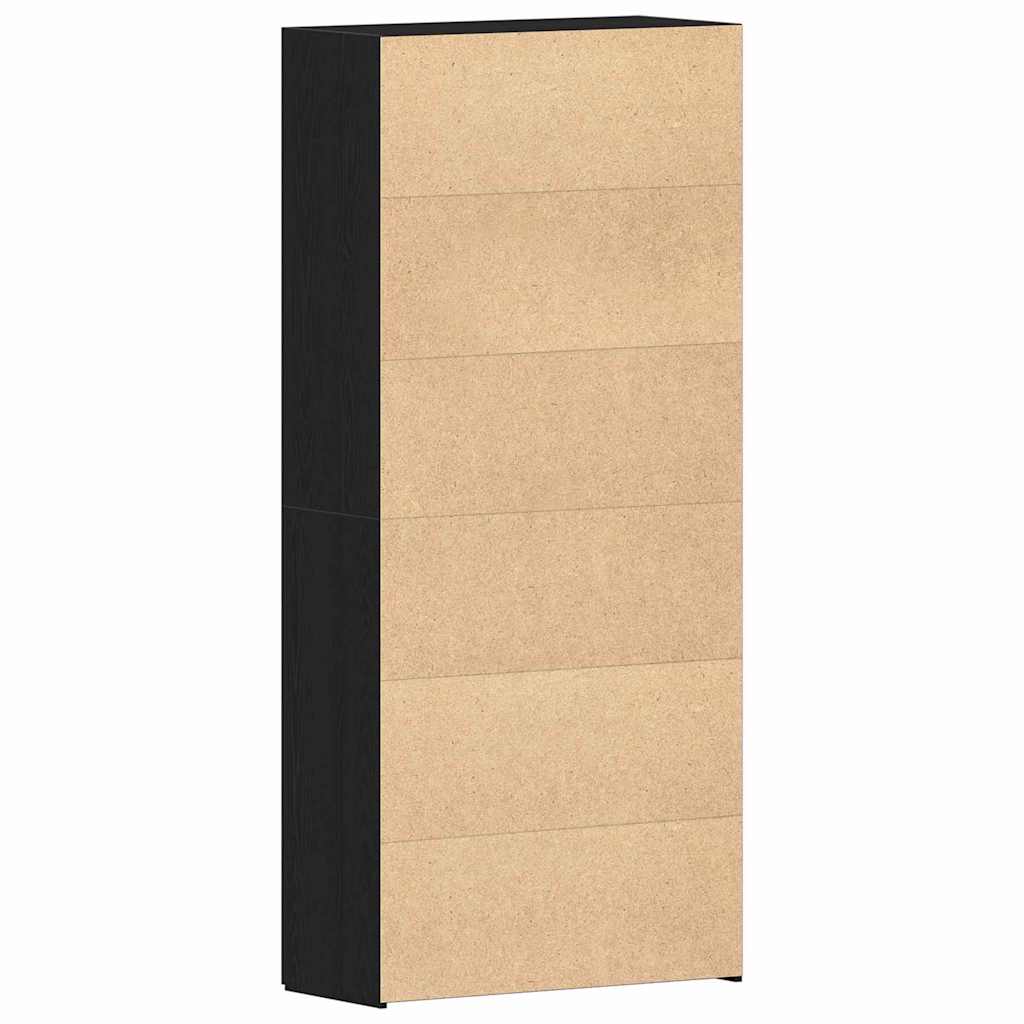 Skoskåp med hylla Svart 80 x 35.5 x 180 cm Konstruerat trä