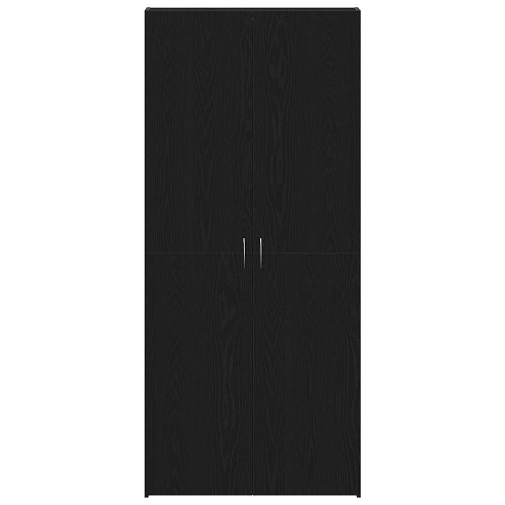 Skoskåp med hylla Svart 80 x 35.5 x 180 cm Konstruerat trä