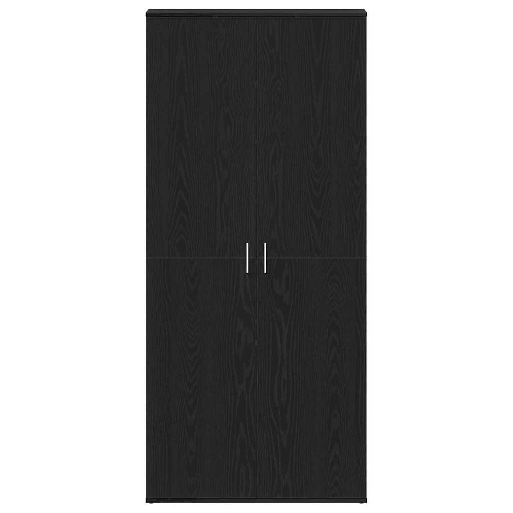 Skoskåp med dörr Svart 80 x 39 x 180 cm Konstruerat trä