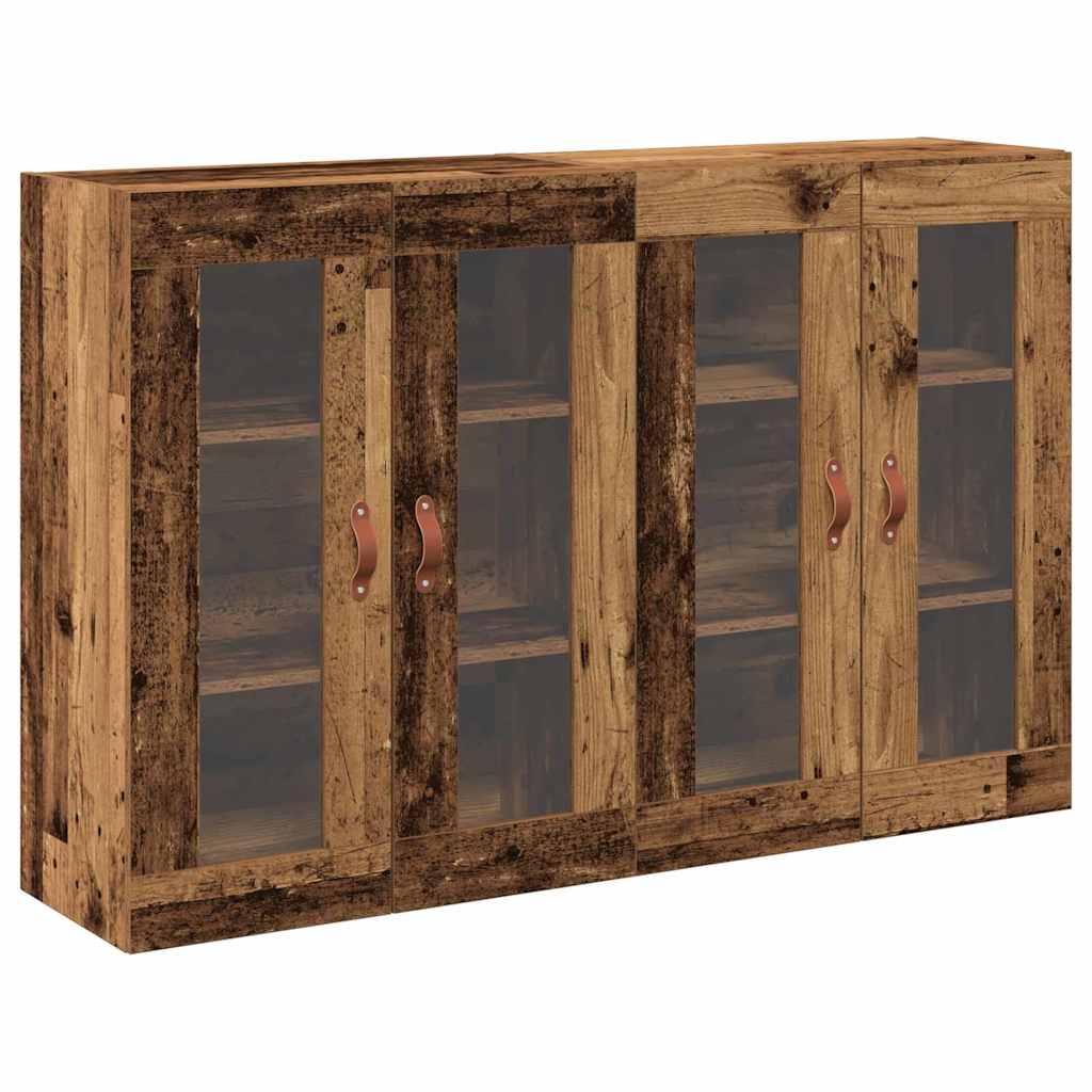 Väggskåp 2 pcs Gammalt trä 69.5 x 34 x 90 cm Konstruerat trä