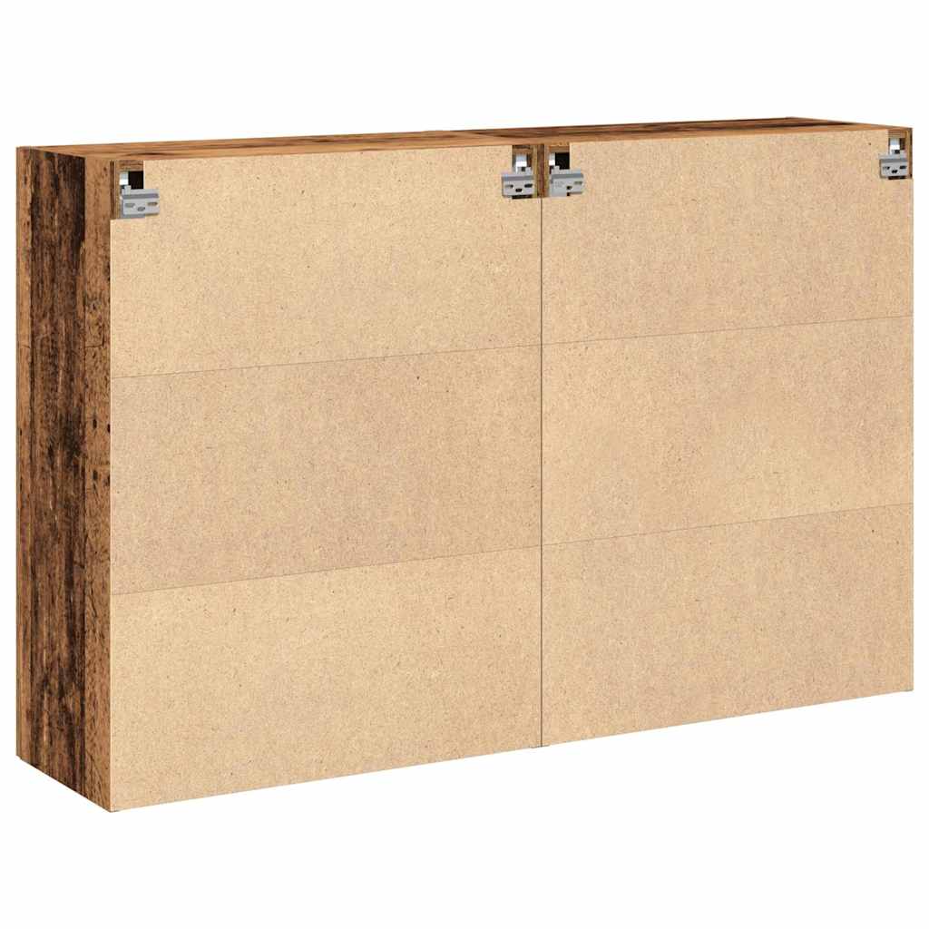 Väggskåp 2 pcs Gammalt trä 69.5 x 34 x 90 cm Konstruerat trä