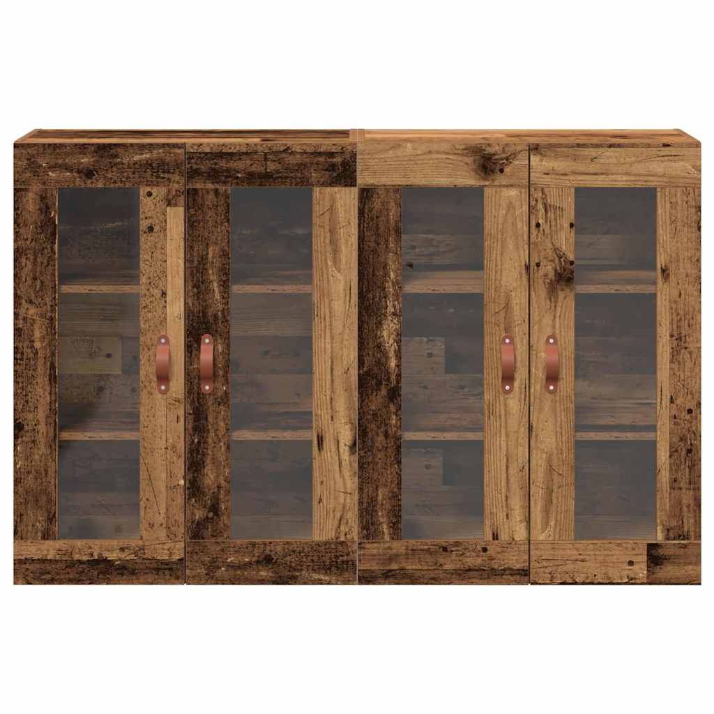 Väggskåp 2 pcs Gammalt trä 69.5 x 34 x 90 cm Konstruerat trä
