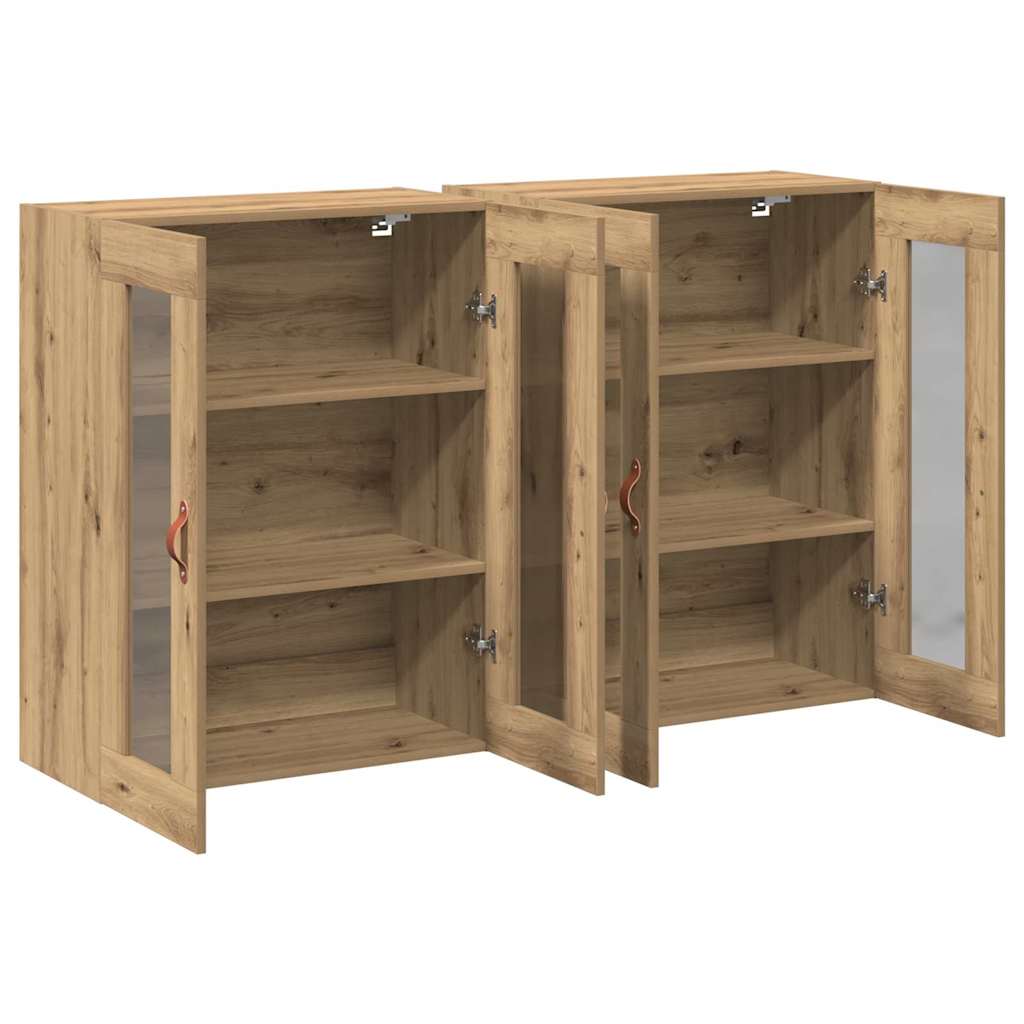 Väggskåp 2 pcs artisan ek 69.5 x 34 x 90 cm Konstruerat trä