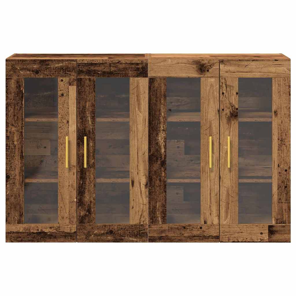Väggskåp 2 pcs Gammalt trä 69.5 x 34 x 90 cm Konstruerat trä