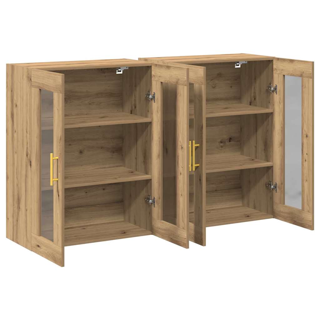 Väggskåp 2 pcs artisan ek 69.5 x 34 x 90 cm Konstruerat trä