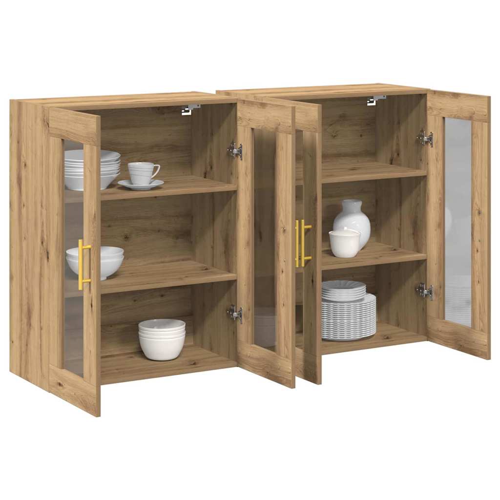 Väggskåp 2 pcs artisan ek 69.5 x 34 x 90 cm Konstruerat trä