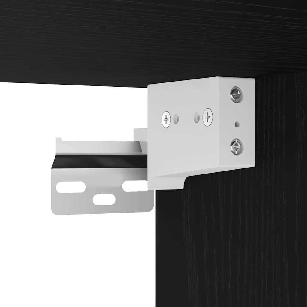 Väggskåp 2 pcs Svart ek 69.5 x 34 x 90 cm Konstruerat trä