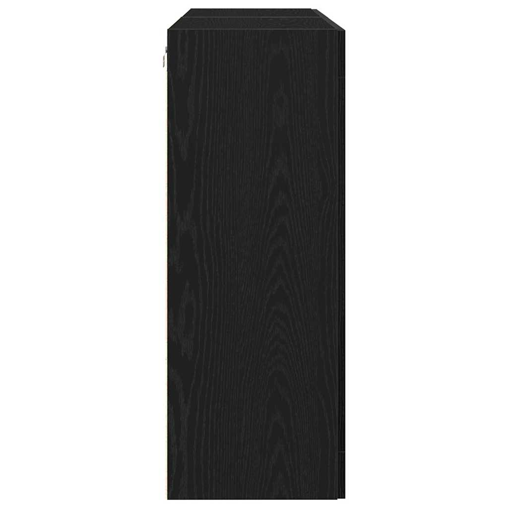 Väggskåp 2 pcs Svart ek 69.5 x 34 x 90 cm Konstruerat trä