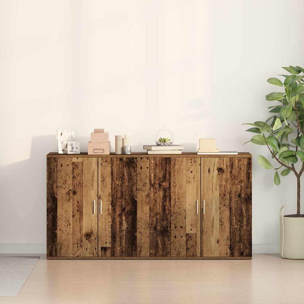 Skåp 2 pcs Gammalt trä 79 x 38 x 80 cm Konstruerat trä