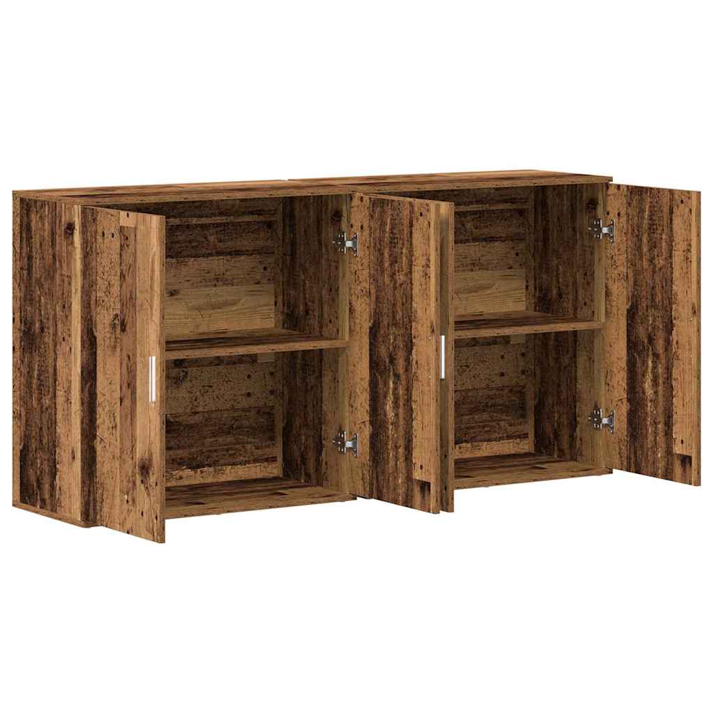 Skåp 2 pcs Gammalt trä 79 x 38 x 80 cm Konstruerat trä