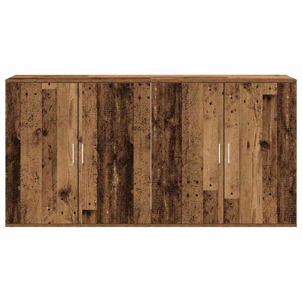 Skåp 2 pcs Gammalt trä 79 x 38 x 80 cm Konstruerat trä