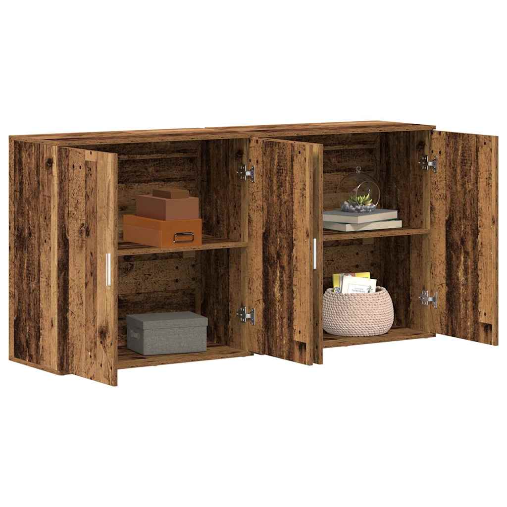 Skåp 2 pcs Gammalt trä 79 x 38 x 80 cm Konstruerat trä