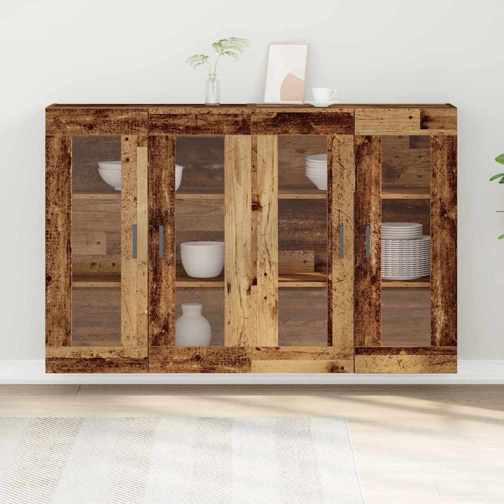 Väggskåp 2 pcs Gammalt trä 69.5 x 34 x 90 cm Konstruerat trä