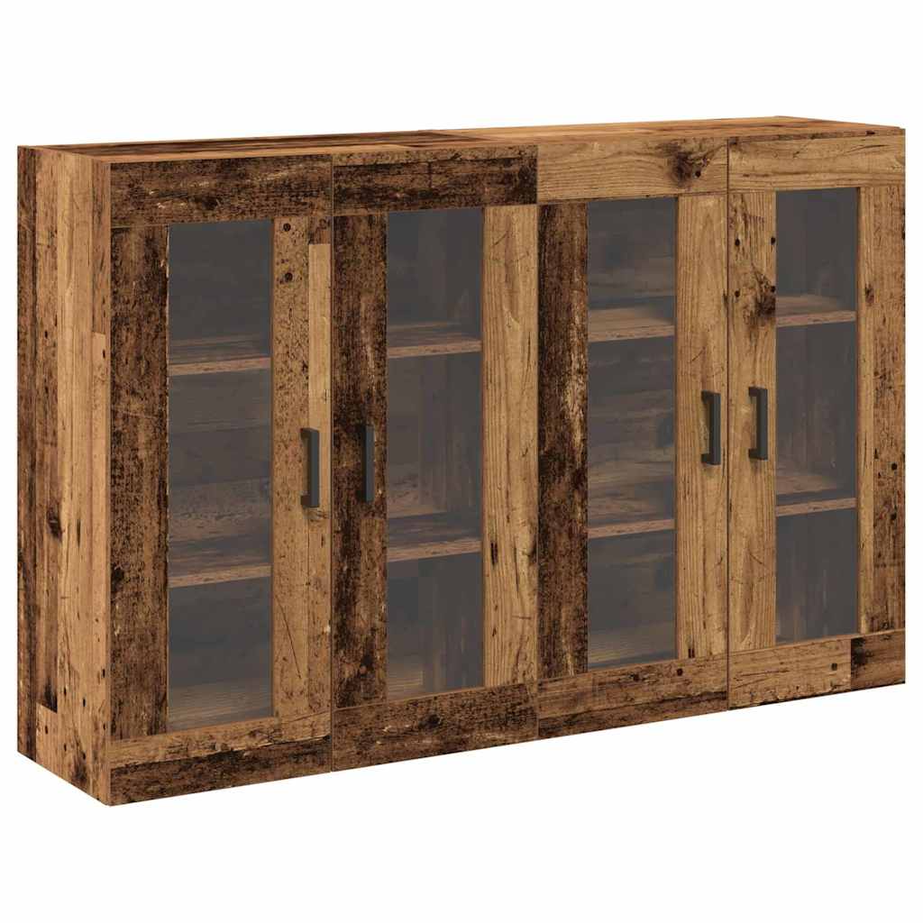 Väggskåp 2 pcs Gammalt trä 69.5 x 34 x 90 cm Konstruerat trä