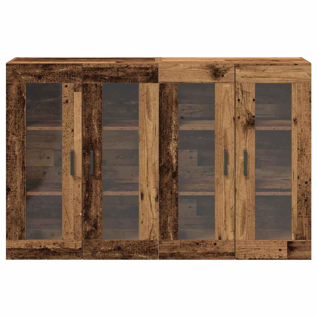 Väggskåp 2 pcs Gammalt trä 69.5 x 34 x 90 cm Konstruerat trä
