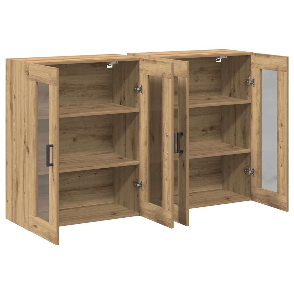 Väggskåp 2 pcs artisan ek 69.5 x 34 x 90 cm Konstruerat trä