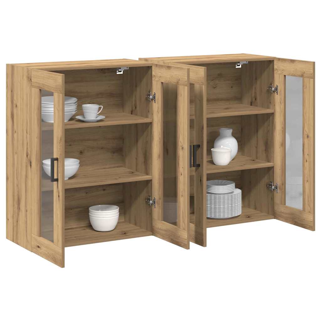Väggskåp 2 pcs artisan ek 69.5 x 34 x 90 cm Konstruerat trä