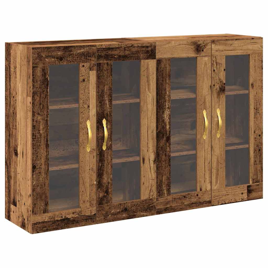Väggskåp 2 pcs Gammalt trä 69.5 x 34 x 90 cm Konstruerat trä