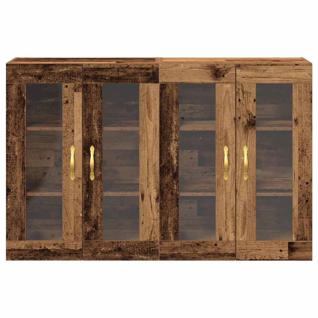 Väggskåp 2 pcs Gammalt trä 69.5 x 34 x 90 cm Konstruerat trä